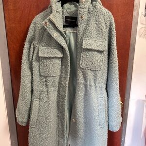 BCBGMaxAzria Women's Teddy Jacket - Light Blue